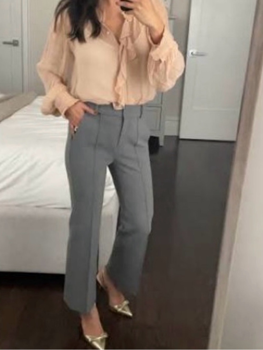 J. Crew Gray Natalia cropped Tailored four season stretch Trousers